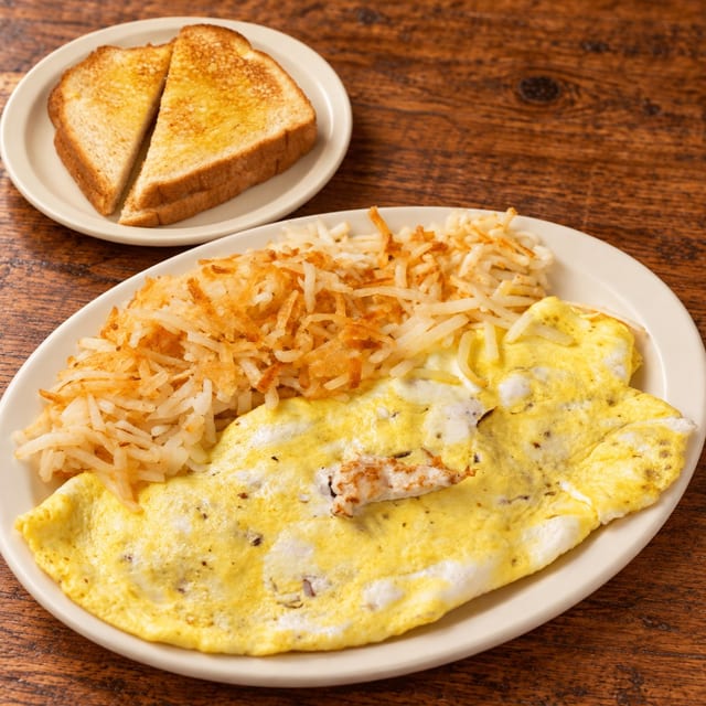 Grilled Chicken & Cheese Omelette.