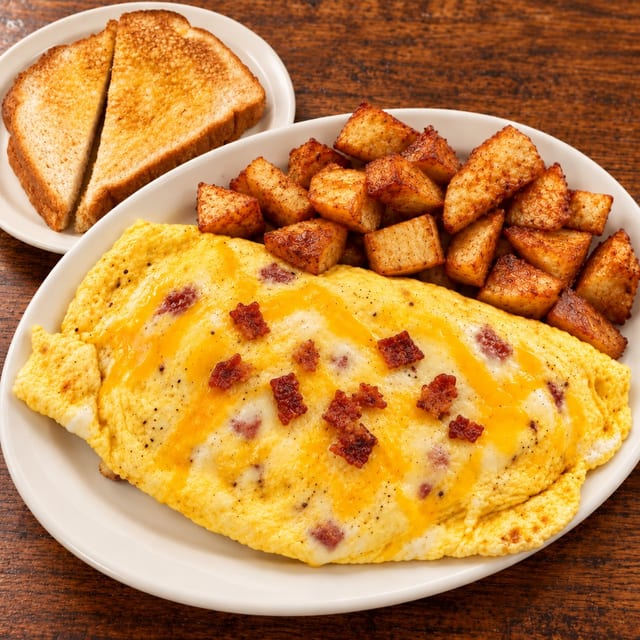 Bacon & Cheese Omelette.