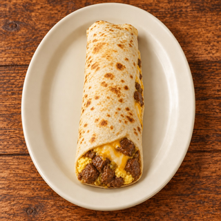 Stew Meat & Cheese Burrito