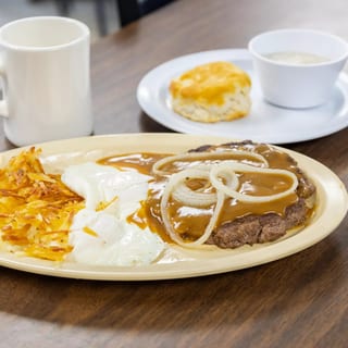 Hamburger Steak & Eggs