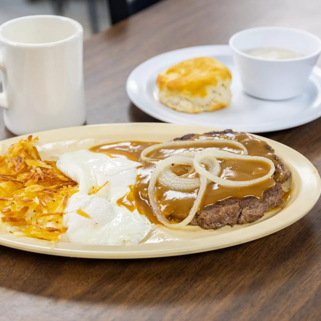 Hamburger Steak & Eggs.