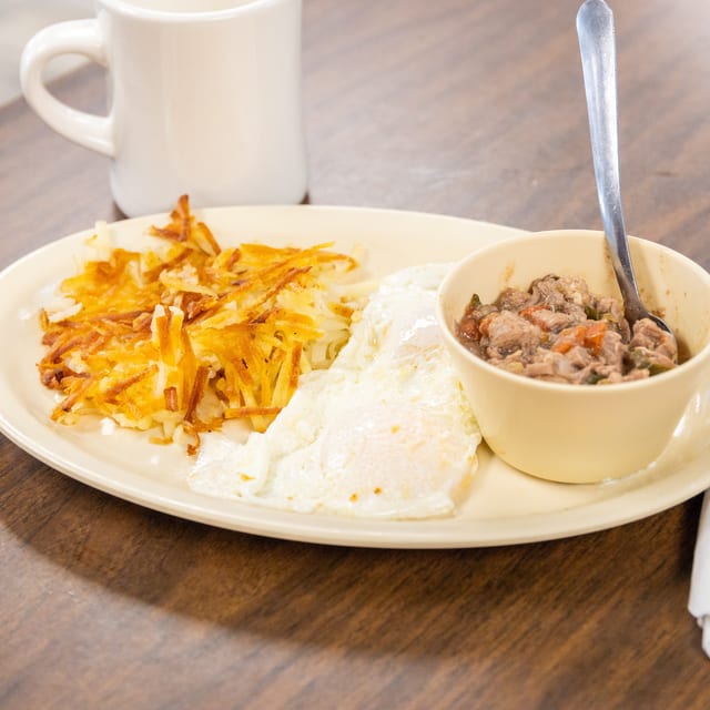 Stew Meat & Eggs.