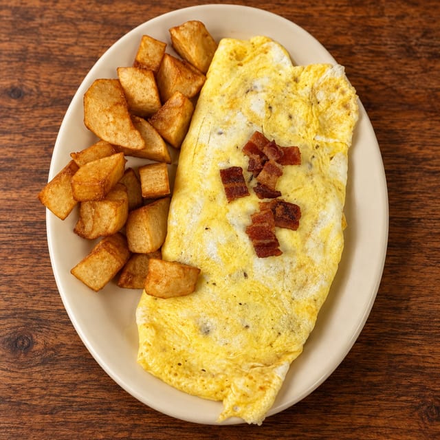 Bacon & Cheese Omelette.