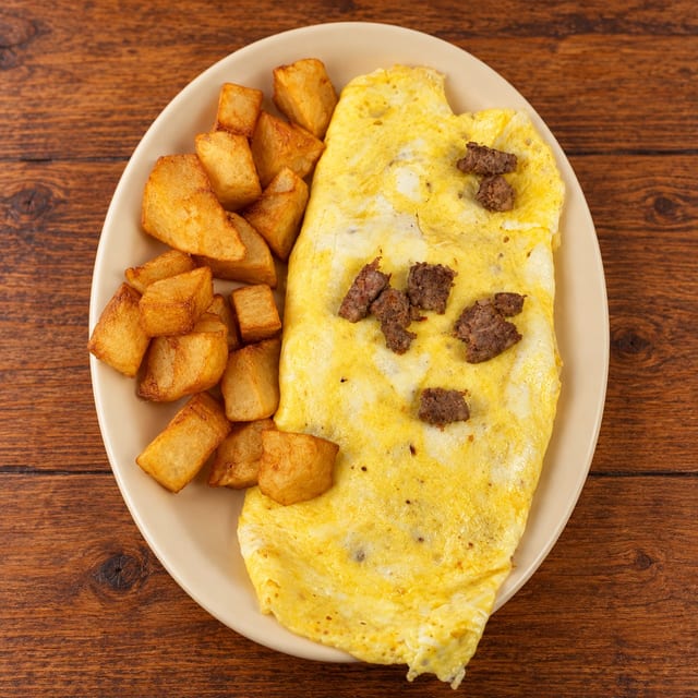 Sausage & Cheese Omelette.